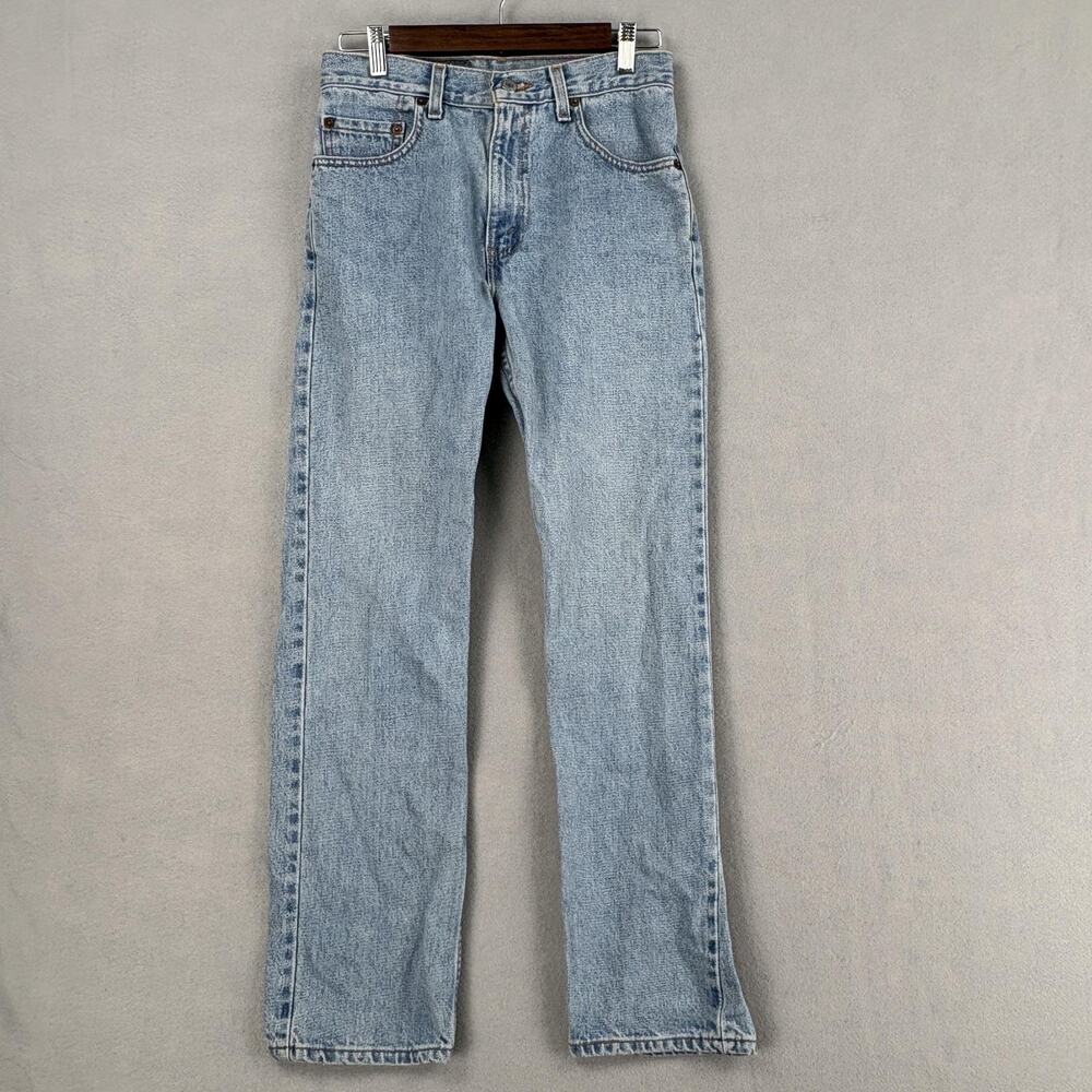 Vintage Levis 505 Jeans Mens 28x29 Light Wash Blue Denim Straight Leg USA 90s